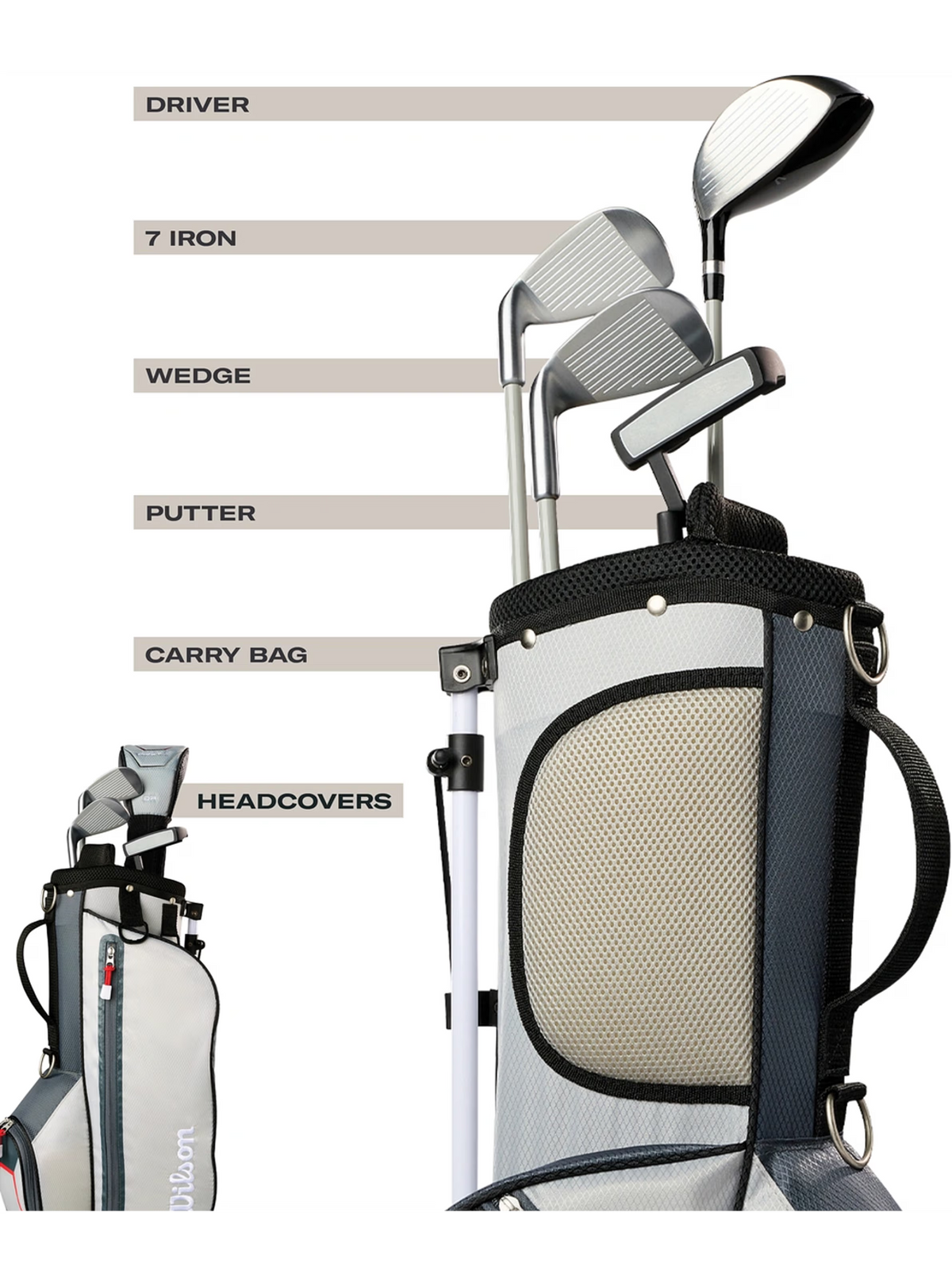 Wilson Profile Jr Small — Kit de golf junior (5-8 años) - GolfCenter.fr