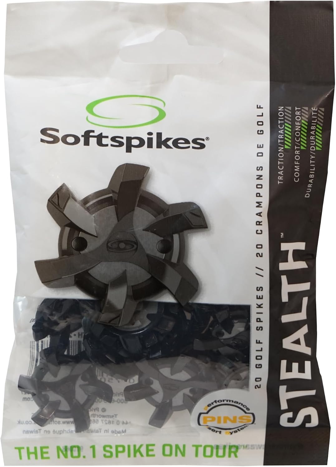SOFTSPIKES TACOS PINS BLACK SILVER - GolfCenter.fr