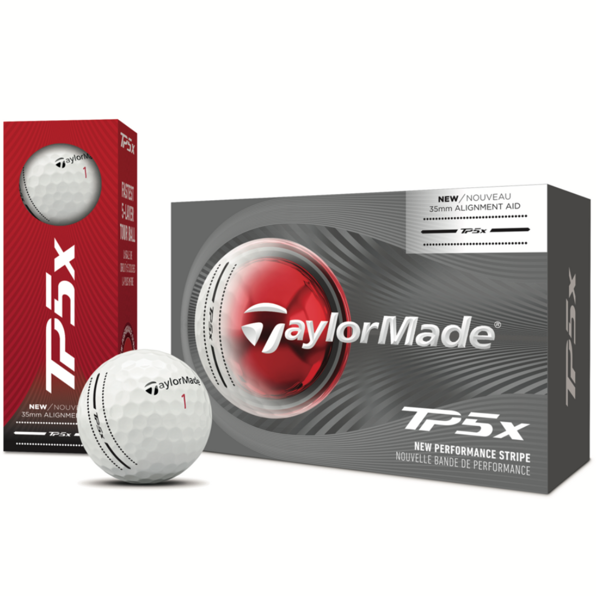 TaylorMade Bolas TP5x Performance Stripe 2026 (caja de 6) - GolfCenter.fr