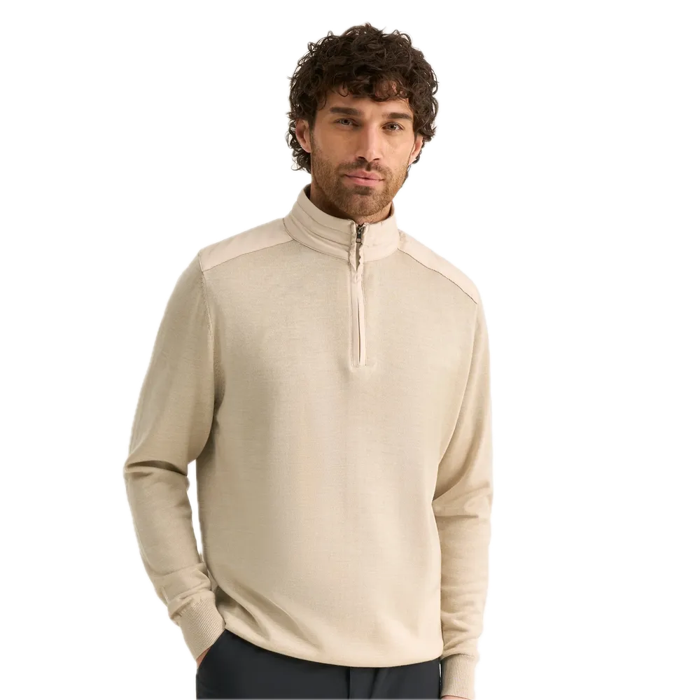 Ping Pull quart-zip Barnaby Beige Sable Chiné
