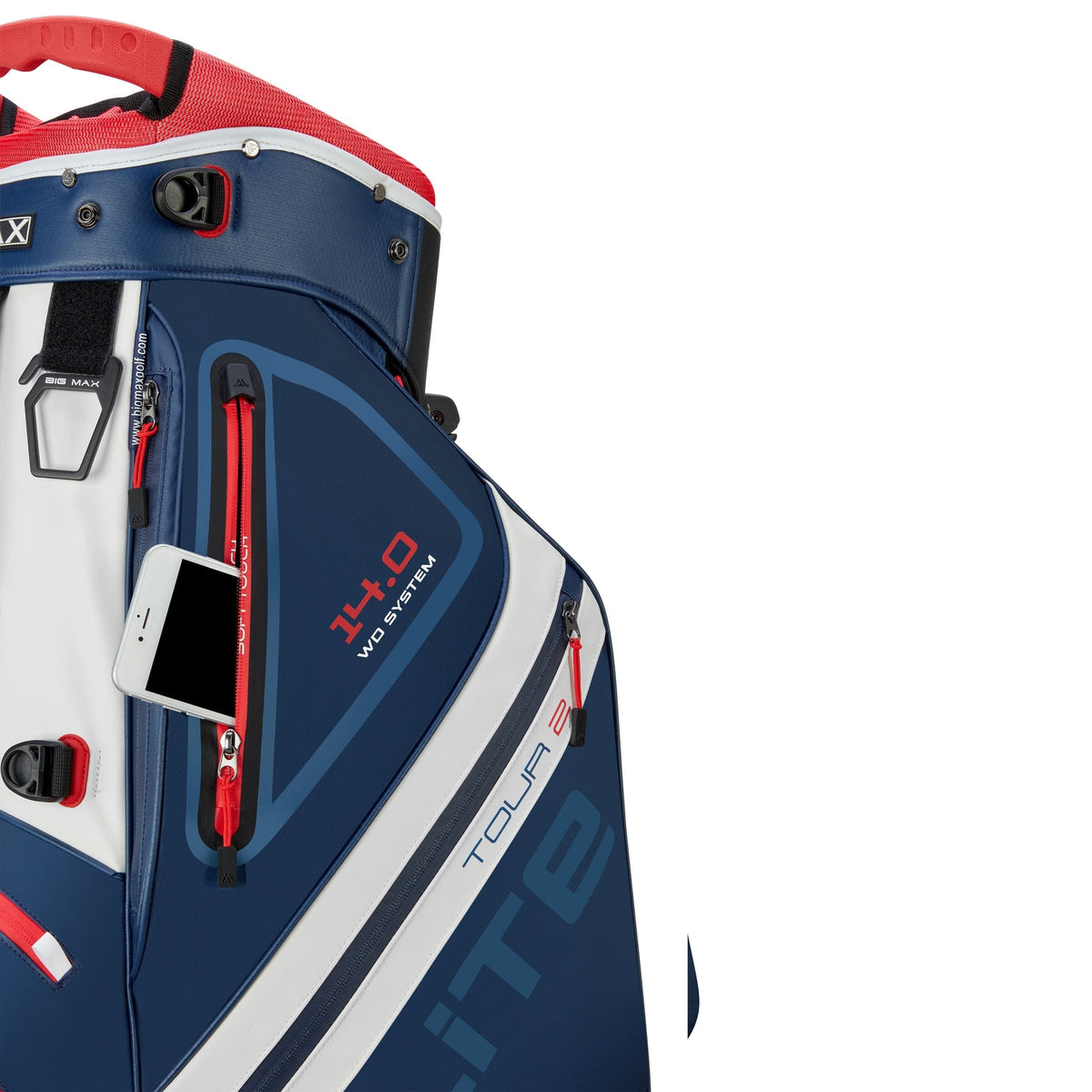Big Max bolsa de trípode Dri Lite Hybrid Tour 2 Azul Blanco Rojo