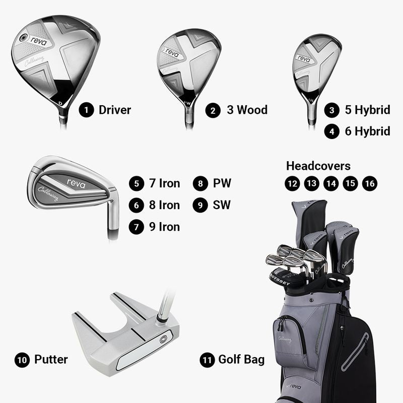 Callaway Golf Pack Mujer REVA 11 piezas Black