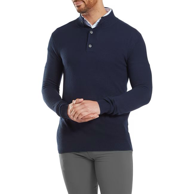 Footjoy Pullover Drirelease avec patte de boutonnage marine