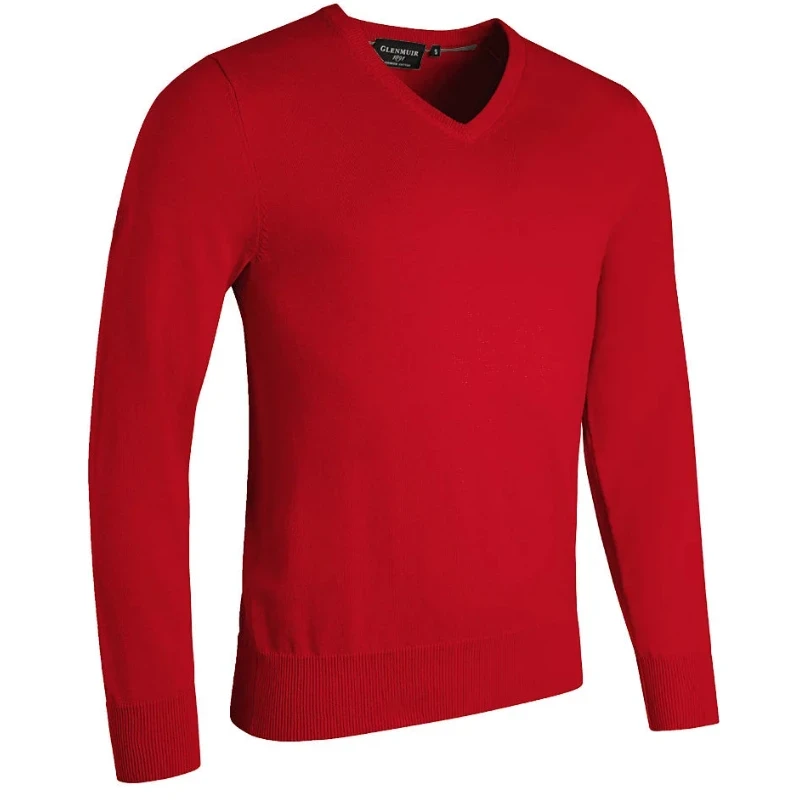 GLENMUIR Jersey col V EDEN ligero en algodón Rojo Grenat