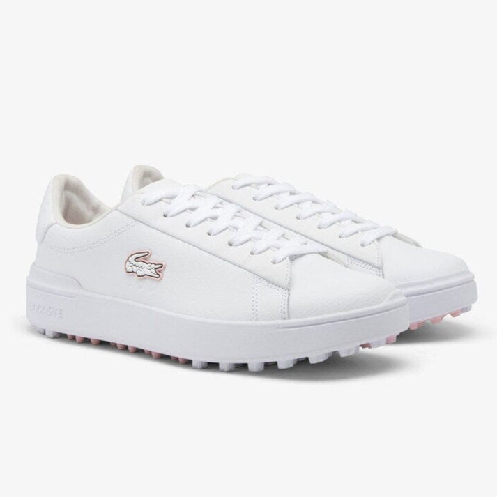 Lacoste Zapatos Golf Carnaby Golf Blanco/Rosa - Piel impermeable
