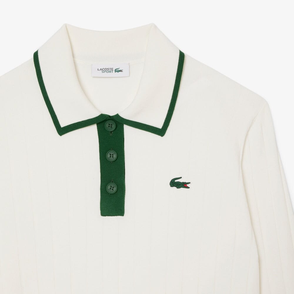 Lacoste Pull Golf Stretch Respirant Regular Fit Blanc Vert
