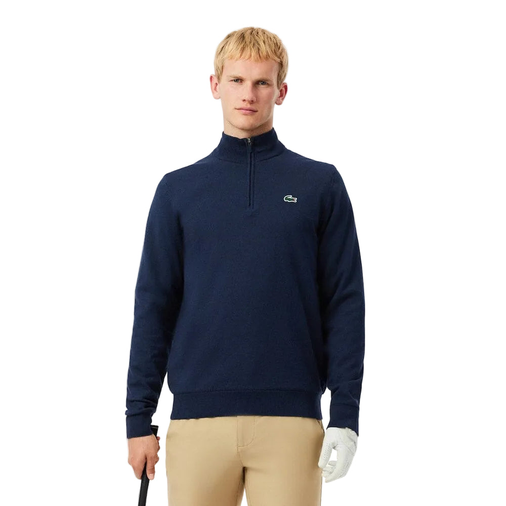 Lacoste pull quart-zip Golf Coupe vent Bleu Nuit