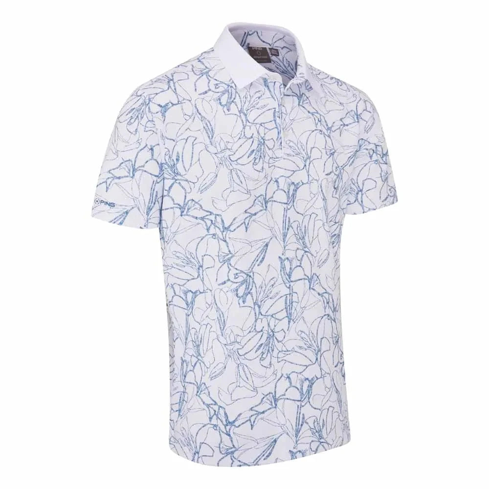 Ping Polo ORLANDO golf avec imprimé Fleurs Bleues