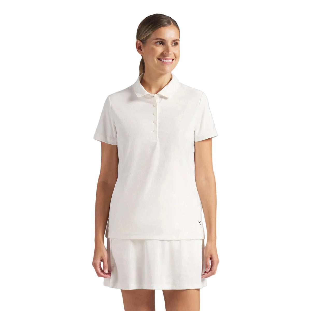 Puma Polo Mujer Floral Lace Jacquard White