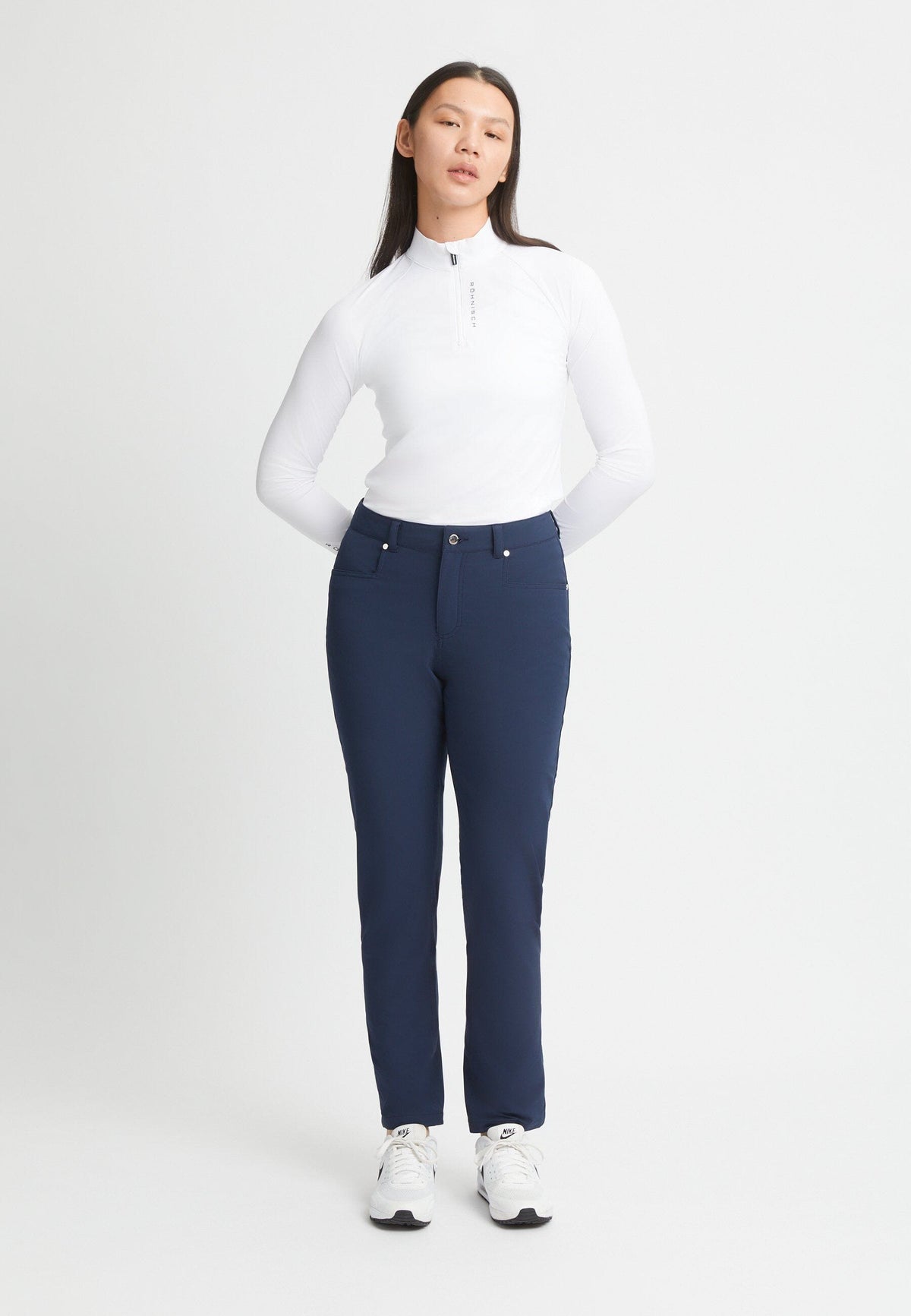 Röhnisch Pantalon Chaud Chie Brossé Navy 30
