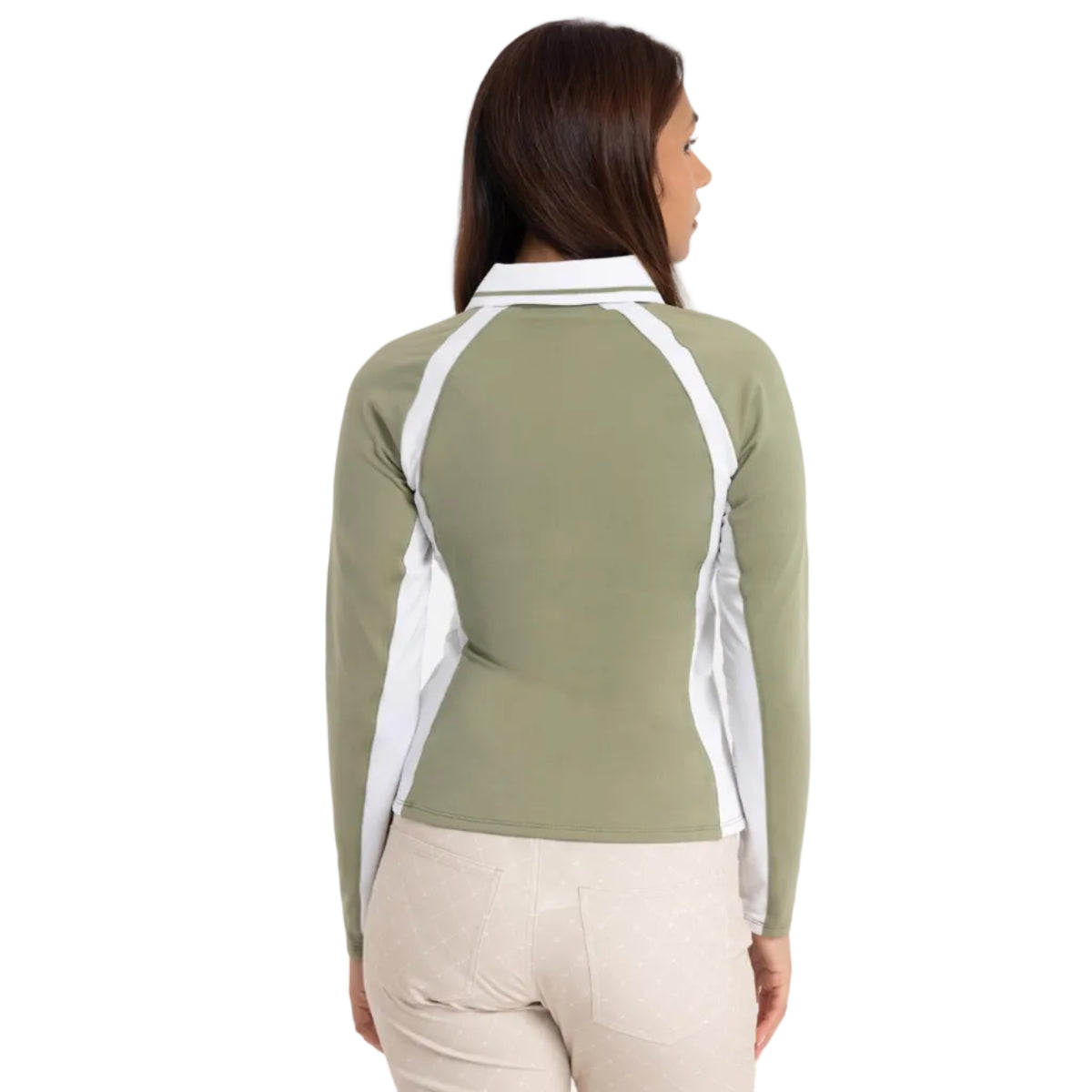 Rohnisch polo cálido mujer manga larga sage green