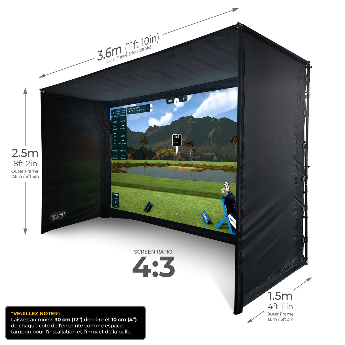 SimSpace Cage para simulateur de golf