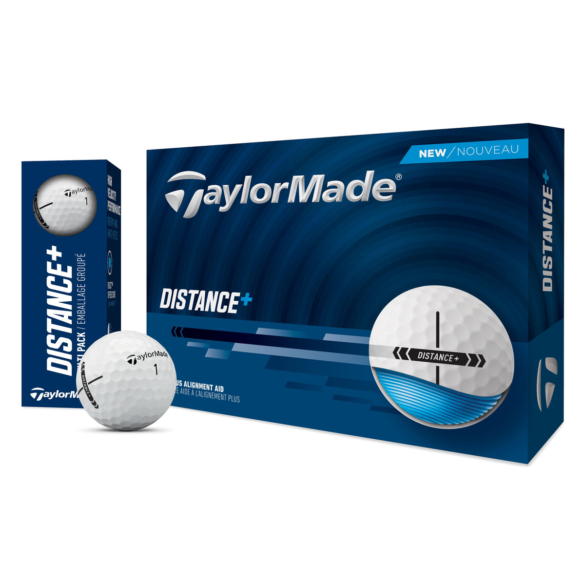 TaylorMade Balles Distance + Blanche 2025 (boite de 12)