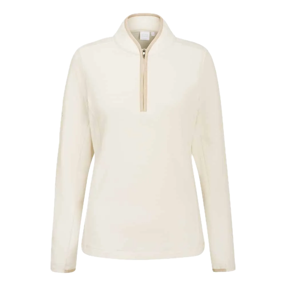 Ping Polaire à col montant zippé Abigale Femme Blanc Cassé