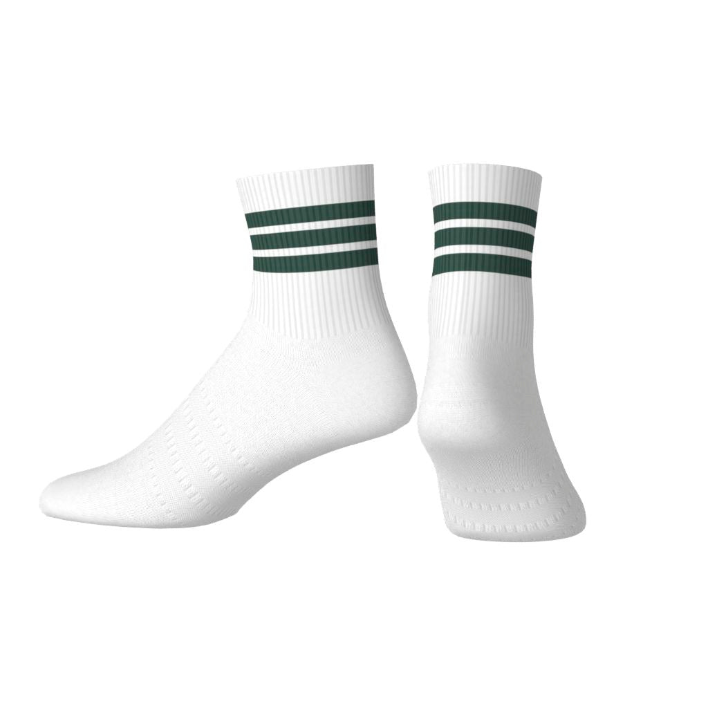 Adidas Chaussettes Mi-Mollet 3 bandes Vert/Blanc