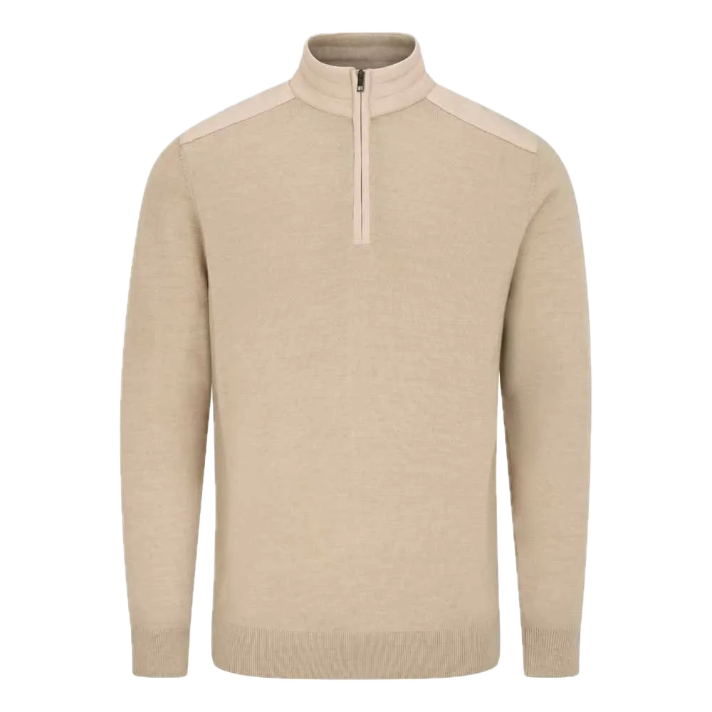 Ping Pull quart-zip Barnaby Beige Sable Chiné
