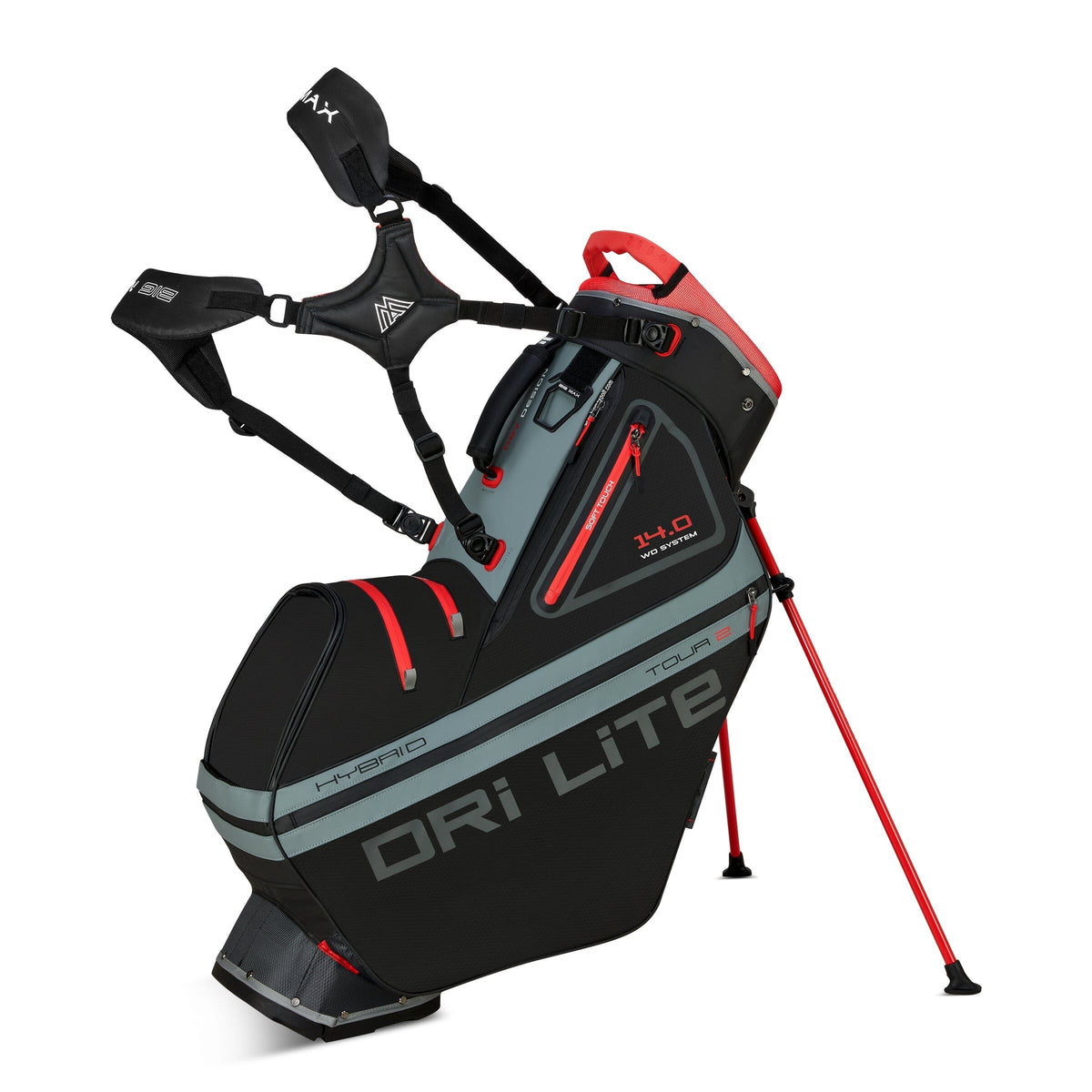 Big Max bolsa de trípode Dri Lite Hybrid Tour 2 Negro Gris Rojo