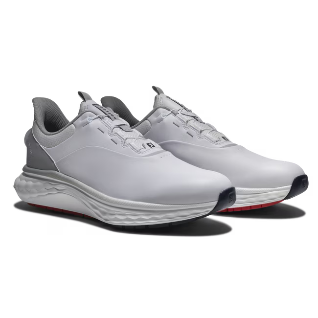 FootJoy zapato de golf Quantum Leather boa BLANCO BLANCO GRIS