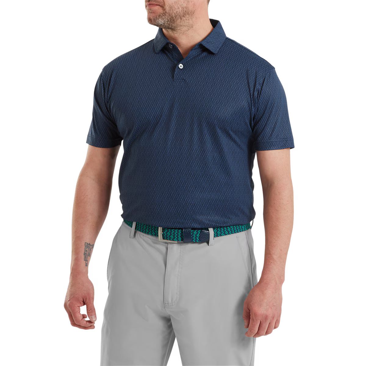 Footjoy Polo Stretch Piqué Motifs Géométriques Navy