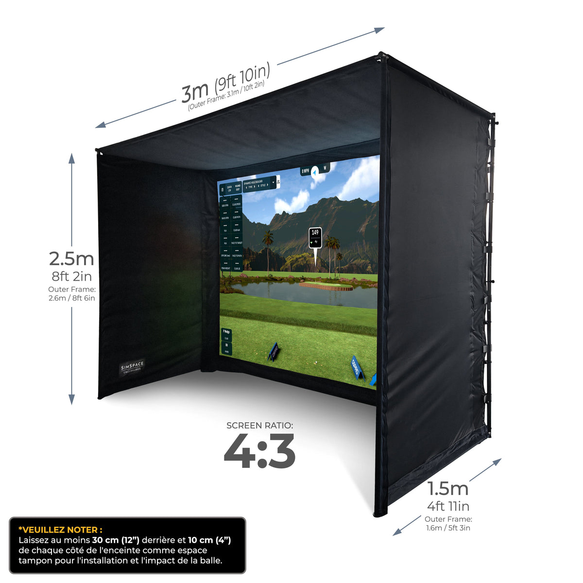 SimSpace Cage para simulateur de golf