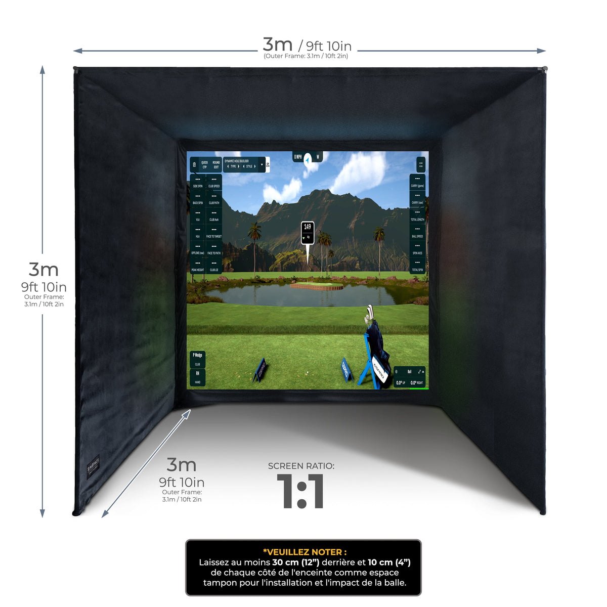 SimSpace Cage para simulateur de golf